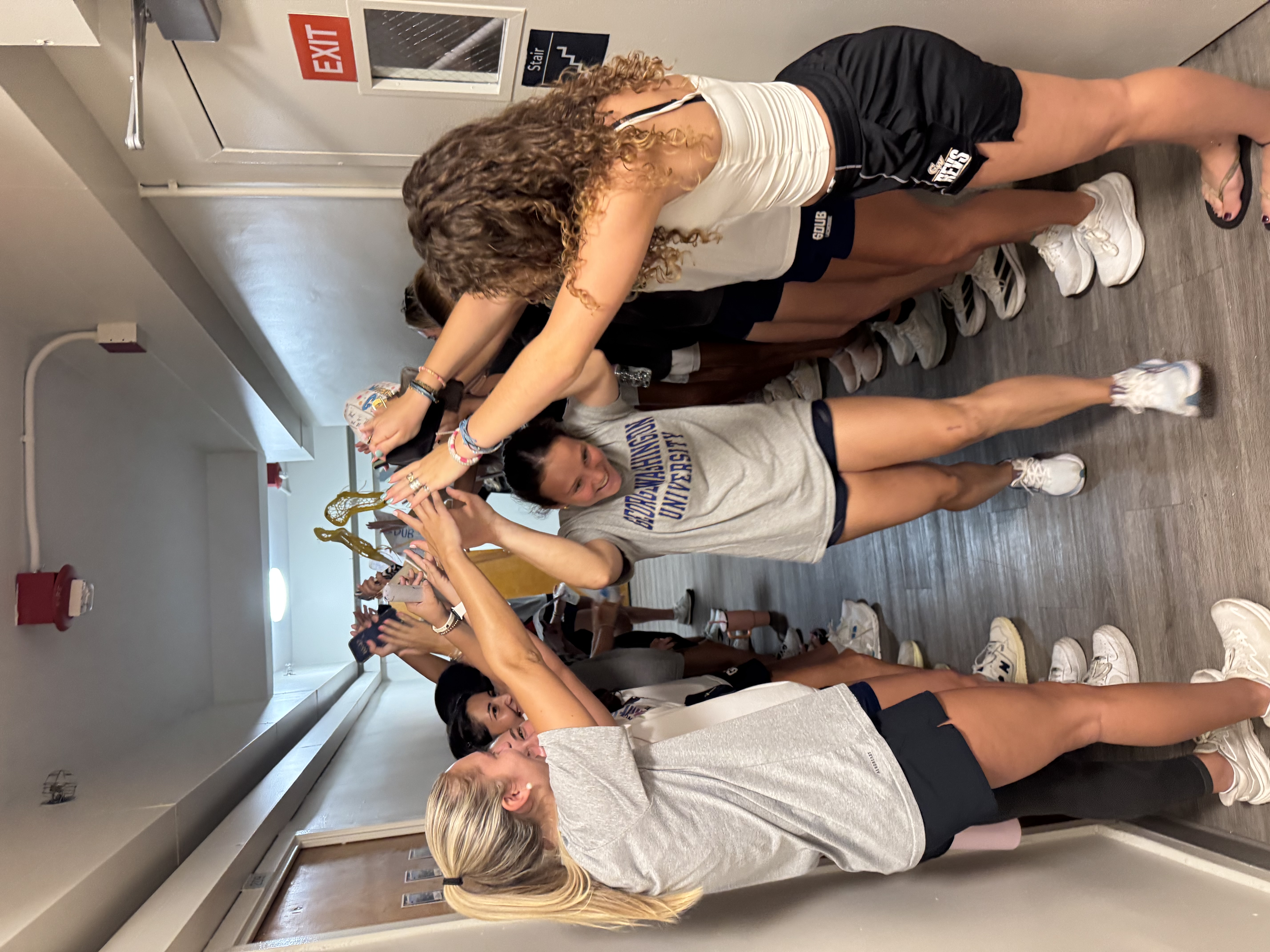 Move-in day group photo in dorm